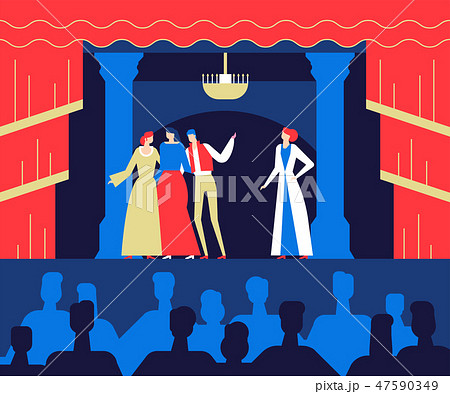 At the theatre - flat design style colorful illustration 47590349