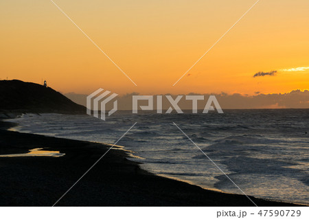 [静岡県]　御前崎海岸　朝焼け　日の出 47590729
