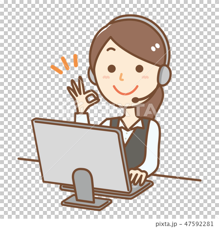 コールセンター　女性　OKサイン 47592281