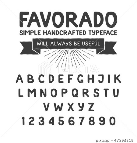 Simple handcrafted typeface, alphabet 47593219