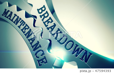 Breakdown Maintenance - Mechanism of Metallic Cog Gears. 3D. 47594393