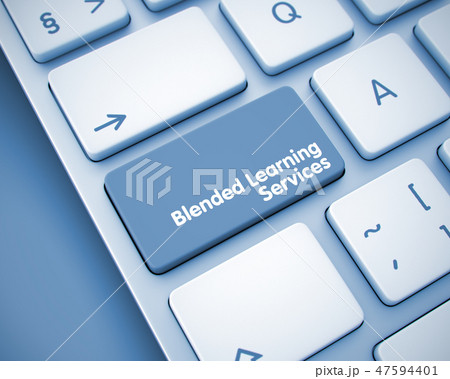 Blended Learning Services on the Keyboard Key. 3D. 47594401