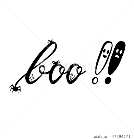 Boo modern inscription with ghost. 47594571