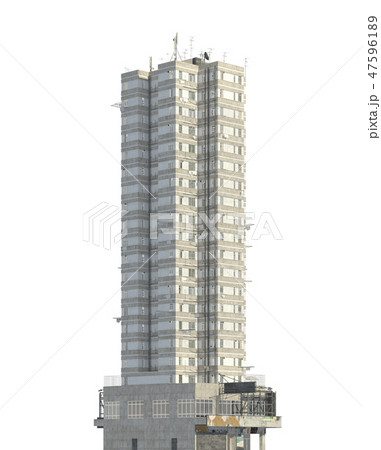Slum futuristic building isolated on white background 3d illustration 47596189