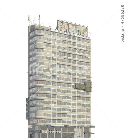 Slum futuristic building isolated on white background 3d illustration 47596220