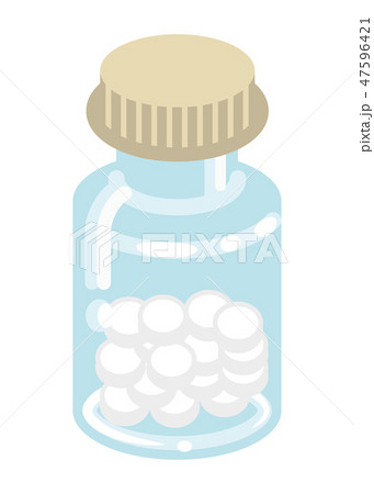 錠剤の入った薬瓶のイラスト素材