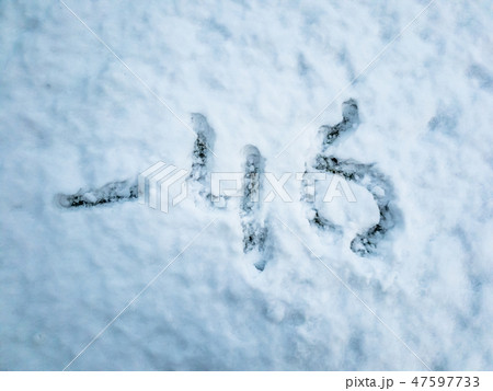 Temperature of -46 written in the freshly fallen snow Temperature of -46 written in the freshly fallen snow 47597733