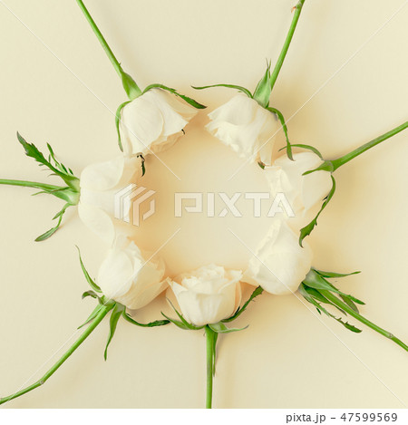 Fresh white roses composition 47599569