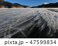 結氷した糠平湖の地吹雪　02　 47599834