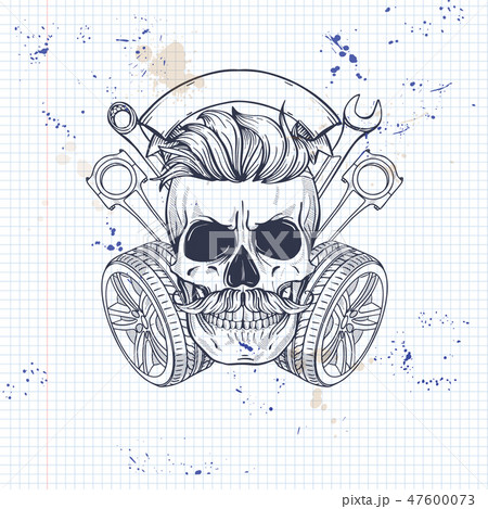 Racer skull with helmet 47600073