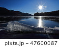 糠平湖　御神渡りの氷と太陽 47600087