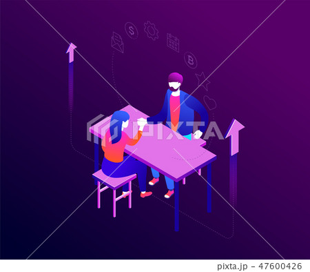 Business competition - modern colorful isometric vector illustration 47600426