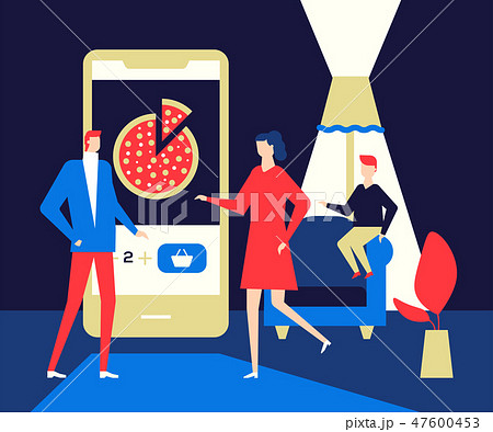 Online food ordering - flat design style colorful illustration 47600453