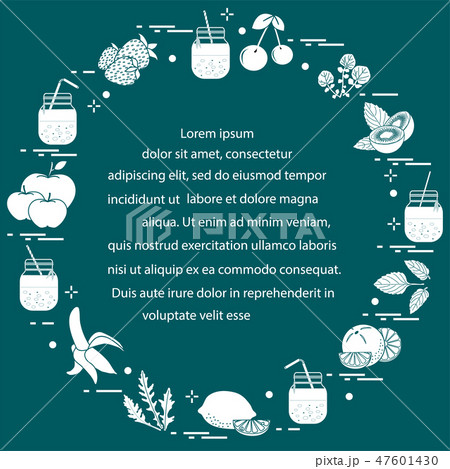 Jar with smoothies and ingredients for smoothie 47601430