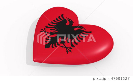 Heart in colors and symbols of Albania 47601527