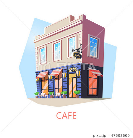 Isometric cafe or cafeteria, bistro building Isometric cafe or cafeteria, bistro building 47602609