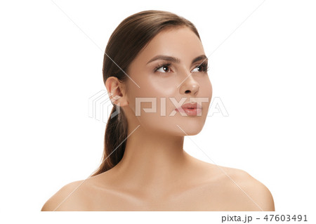 Beautiful Girl face. Perfect skin Beautiful Girl face. Perfect skin 47603491