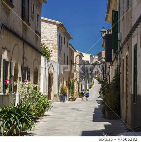 Historic street at sunset Historic street at sunset 47606282