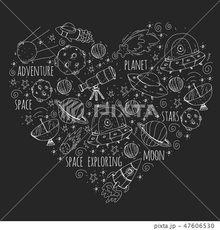 Space vector illustration. Science, technology pattern. Rocket and spaceships. Space vector illustration. Science, technology pattern. Rocket and spaceships. 47606530