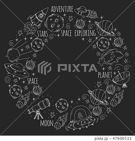 Space vector illustration. Science, technology pattern. Rocket and spaceships. Space vector illustration. Science, technology pattern. Rocket and spaceships. 47606533