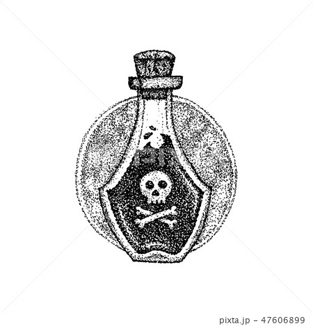 Dotwork Bottle With Poisonのイラスト素材