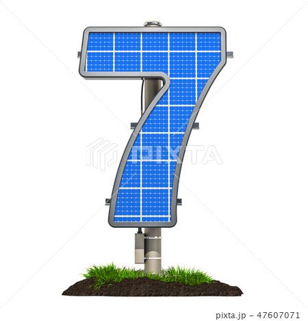 Number 7. Solar panel in shaped of number 7 47607071
