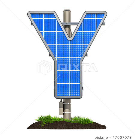 Solar panel in shaped of letter Y Solar panel in shaped of letter Y 47607078