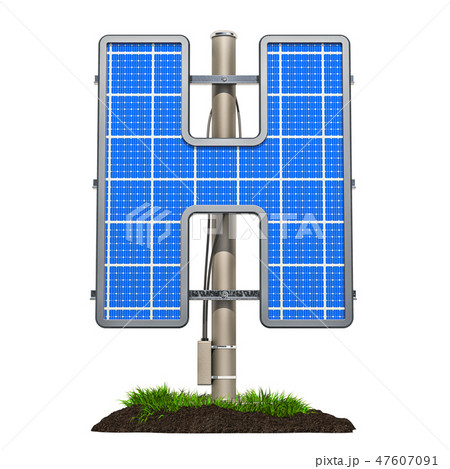 Solar panel in shaped of letter H Solar panel in shaped of letter H 47607091