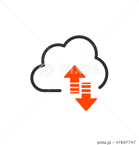 Cloud upload and download or sync linear icon Cloud upload and download or sync linear icon 47607747