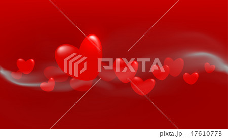 Red floating heart wave 47610773