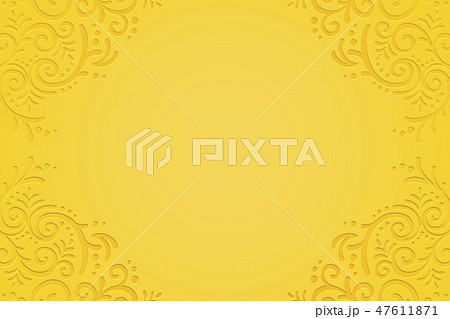 Yellow embossed vine backgroundのイラスト素材 [47611871] - PIXTA