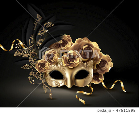 Golden Carnival Maskのイラスト素材