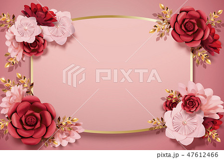 Elegant paper flowers background 47612466