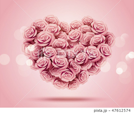 Valentine's Day heart shaped rose 47612574