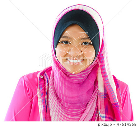 Facial recognition system concept. 47614568