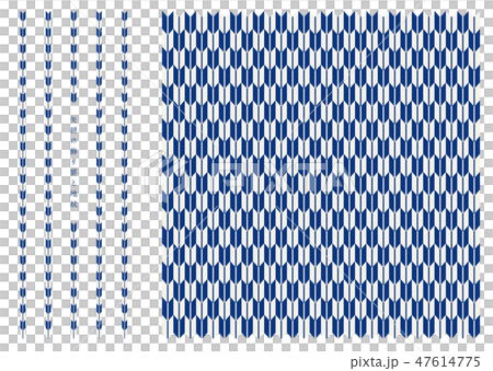 矢絣の飾り罫　紺色 47614775