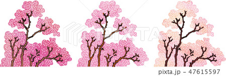 浮世絵 桜 その2のイラスト素材