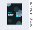 Brochure with black abstract design cover, party flyer in A4 with grey smooth round for club, 47615703