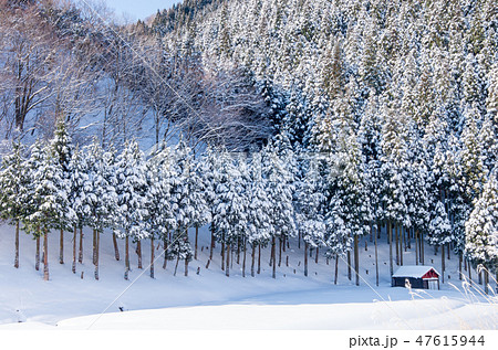 雪景色の山里 滋賀県在原の写真素材 [47615944] - PIXTA