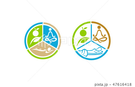 yoga massage nutrition health Set 47616418