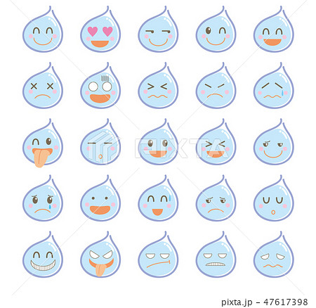 キャラクターアイコンセット かわいい水滴のイラスト素材