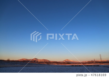 朝焼けの雪化粧筑波山  石岡市風景 朝焼けの雪化粧筑波山  石岡市風景 47618169