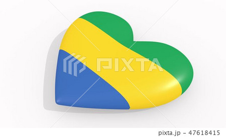 Heart in colors and symbols of Gabon, loop Heart in colors and symbols of Gabon, loop 47618415