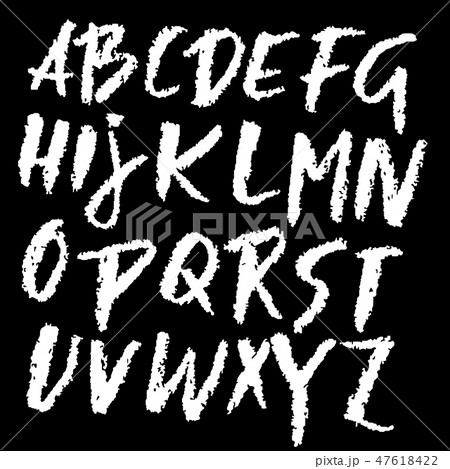 Chalk textured font. Grunge script on chalkboard. Vector calligraphy illustration. Chalk textured font. Grunge script on chalkboard. Vector calligraphy illustration. 47618422
