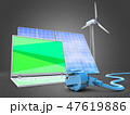 3d illustration of  computer with power cable 47619886