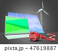 3d illustration of laptop with  wind energy  47619887