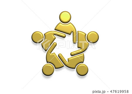 People Group in Meeting gold colored. 3D Render Illustration 47619958