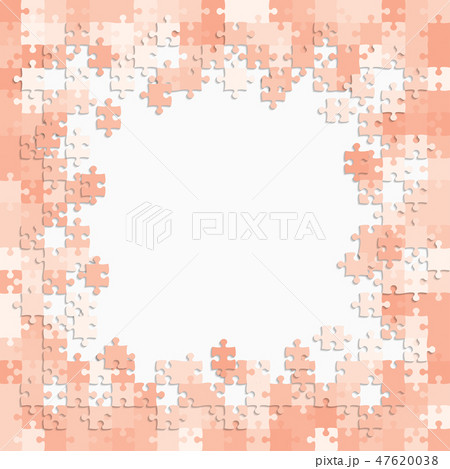 Vector jigsaw pieces puzzle of background, frame. 47620038