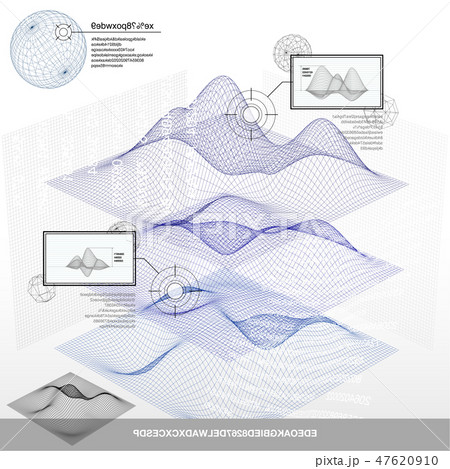 ベクター　イラスト　デザイン　CG　ai　調査　探査　隆起　データ　地質　イメージ 47620910