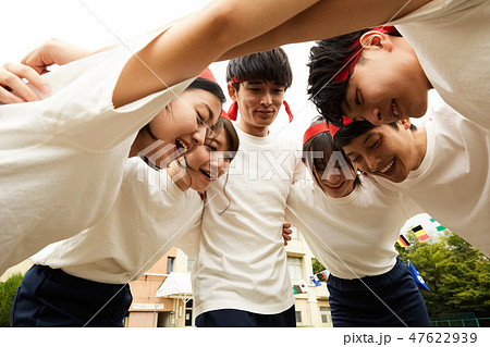 高校生 体育祭 運動会の写真素材